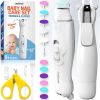 White Baby Nail Trimmer Electric Rechargeable Baby Nail Clippers File with Light for Newborn Infant Toddler Kids Baby Manicure Fingernail Care Set w S