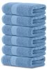 Luxury Hand Towels | Cotton Hotel spa Bathroom Towel | 16x30 | 6 Pack | Light Blue