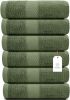 Luxury Hand Towels for Bathroom Hotel Spa Kitchen Set Circlet Egyptian Cotton 16x30 Inches Set of 6 Forest Green