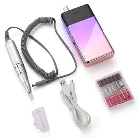Electric Professional Nail Drill Kit - gradient purple color with mirrored for manicure lovers, home, car, trip, nail salons, nail schools