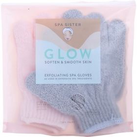 SPA ACCESSORIES by Spa Accessories SPA SISTER TWIN EXFOLIATING SPA TOWELS (PINK & GREY)