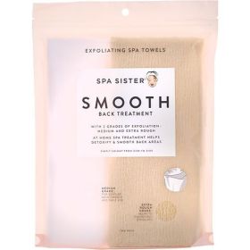 SPA ACCESSORIES by Spa Accessories SPA SISTER TWIN EXFOLIATING SPA TOWELS (WHITE & BEIGE)