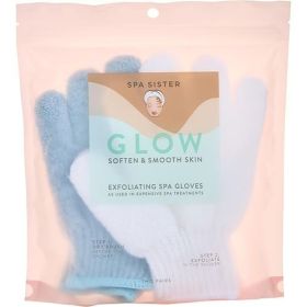 SPA ACCESSORIES by Spa Accessories SPA SISTER TWIN EXFOLIATING GLOVES TREATMENT (MARINE MIST & WHITE)