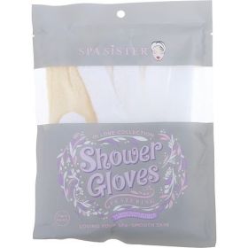 SPA ACCESSORIES by Spa Accessories SPA SISTER TWIN EXFOLIATING GLOVES TREATMENT (WHITE & BEIGE)
