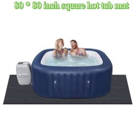1pc 2 M Diameter Round Hot Tub Mat, Extra Large Inflatable Hot Tub Pad, Slip-Proof Backing