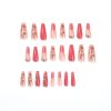 24Pcs Ballet Full Cover Fake Nails Flower Butterfly Design with Rhinestones False Nails Wearable Press on Nails Manicure Tips