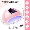 Limegirl 16 Colors Manicure Set with 54W UV LED Lamp 2Set Base Coat Top Coat and Nail Drill Machine Professional Poly Nails Gel Kit Soak-off Nail Art