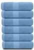 Luxury Hand Towels | Cotton Hotel spa Bathroom Towel | 16x30 | 6 Pack | Light Blue