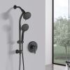 Drill-Free Stainless Steel Slide Bar Combo Rain Showerhead 7-Setting Hand, Dual Shower Head Spa System (Rough-in Valve Included)