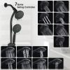 Drill-Free Stainless Steel Slide Bar Combo Rain Showerhead 7-Setting Hand, Dual Shower Head Spa System (Rough-in Valve Included)