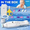 White Baby Nail Trimmer Electric Rechargeable Baby Nail Clippers File with Light for Newborn Infant Toddler Kids Baby Manicure Fingernail Care Set w S