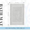 2 Pack Luxury Bath Mat Floor Towel Set Absorbent Cotton Hotel Spa Shower Bathtub Mats [Not a Bathroom Rug] 22x34 in Silver Color