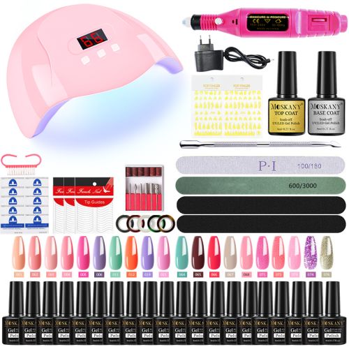 MOSKANY Professional Nail Set Nail Gel Kit With 120W/54W UV Nail Lamp And Nail Drill For All Drying Gel Nail Polish Manicure Set MOSKANY Professional Nail Set Nail Gel Kit With 120W/54W UV Nail Lamp And Nail Drill For All Drying Gel Nail Polish Manicure Set