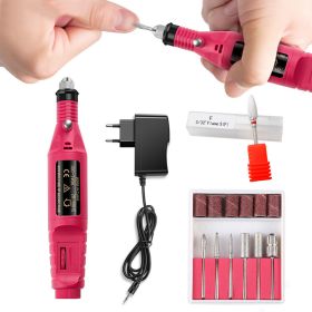1 Set Professional Electric Nail Drill Machine Manicure Machine Pedicure Drill Set Ceramic Nail File Nail Drill Equipment Tools (Color: Red)