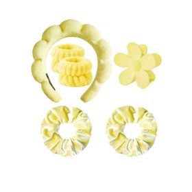Sponge Spa Headband for Washing Face, Makeup Headbands Women Girls (Color: Yellow)