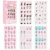 120Pcs Candy Child Nail Tips Kids False Nail Girls Cartoon Press on Nails Colorful Festival Full Cover Nails Cute Manicure Tools