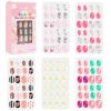 120Pcs Candy Child Nail Tips Kids False Nail Girls Cartoon Press on Nails Colorful Festival Full Cover Nails Cute Manicure Tools