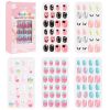 120Pcs Candy Child Nail Tips Kids False Nail Girls Cartoon Press on Nails Colorful Festival Full Cover Nails Cute Manicure Tools