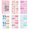 120Pcs Candy Child Nail Tips Kids False Nail Girls Cartoon Press on Nails Colorful Festival Full Cover Nails Cute Manicure Tools