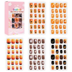 120Pcs Candy Child Nail Tips Kids False Nail Girls Cartoon Press on Nails Colorful Festival Full Cover Nails Cute Manicure Tools (Color: 5)