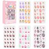 120Pcs Candy Child Nail Tips Kids False Nail Girls Cartoon Press on Nails Colorful Festival Full Cover Nails Cute Manicure Tools