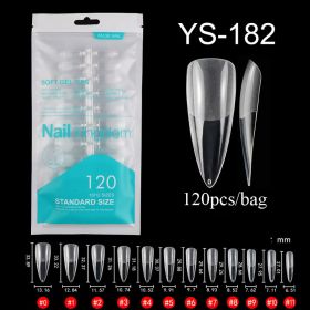 Hot Selling 120pcs Artificial Nails Acrylic Press on Nails Coffin False Nails Clear Fake Nail Tips for Extension Manicure Tool (Color: 182)