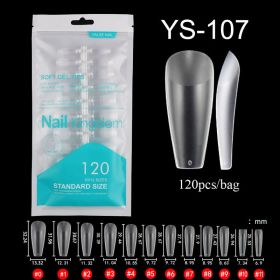 Hot Selling 120pcs Artificial Nails Acrylic Press on Nails Coffin False Nails Clear Fake Nail Tips for Extension Manicure Tool (Color: 107)