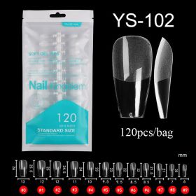 Hot Selling 120pcs Artificial Nails Acrylic Press on Nails Coffin False Nails Clear Fake Nail Tips for Extension Manicure Tool (Color: 102)