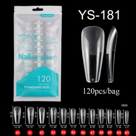 Hot Selling 120pcs Artificial Nails Acrylic Press on Nails Coffin False Nails Clear Fake Nail Tips for Extension Manicure Tool (Color: 181)