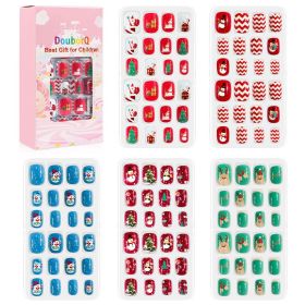 120Pcs Candy Child Nail Tips Kids False Nail Girls Cartoon Press on Nails Colorful Festival Full Cover Nails Cute Manicure Tools (Color: 6)