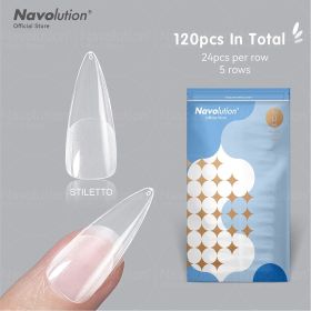 120Pcs False Nails Acrylic Press on Nails Coffin Artificial Nails Clear Fake Nail Tips for Extension Manicure Tool (Color: 182-120)