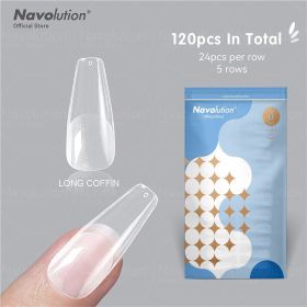 120Pcs False Nails Acrylic Press on Nails Coffin Artificial Nails Clear Fake Nail Tips for Extension Manicure Tool (Color: 181-120)