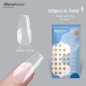 120Pcs False Nails Acrylic Press on Nails Coffin Artificial Nails Clear Fake Nail Tips for Extension Manicure Tool (Color: 102-120)