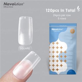 120Pcs False Nails Acrylic Press on Nails Coffin Artificial Nails Clear Fake Nail Tips for Extension Manicure Tool (Color: 106-120)