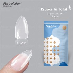 120Pcs False Nails Acrylic Press on Nails Coffin Artificial Nails Clear Fake Nail Tips for Extension Manicure Tool (Color: 104-120)