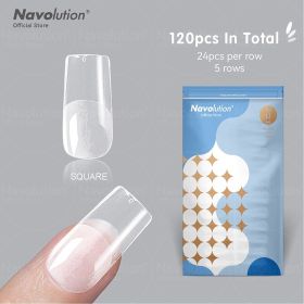 120Pcs False Nails Acrylic Press on Nails Coffin Artificial Nails Clear Fake Nail Tips for Extension Manicure Tool (Color: 180-120)