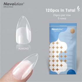 120Pcs False Nails Acrylic Press on Nails Coffin Artificial Nails Clear Fake Nail Tips for Extension Manicure Tool (Color: 101-120)