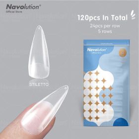 120Pcs False Nails Acrylic Press on Nails Coffin Artificial Nails Clear Fake Nail Tips for Extension Manicure Tool (Color: 110-120)