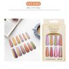 24pcs Long False Nails Rainbow Coffin Fake Nails Full Cover Nails Extension Ballerina Nail Coffin DIY Manicure Tools