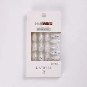 24pcs Each Box Detachable Almond False Nails Press On Nails Wearable Fake Nail Tips with Design Full Cover Nail Manicure (Color: Red)