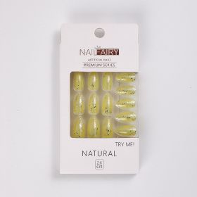24pcs Each Box Detachable Almond False Nails Press On Nails Wearable Fake Nail Tips with Design Full Cover Nail Manicure (Color: White)