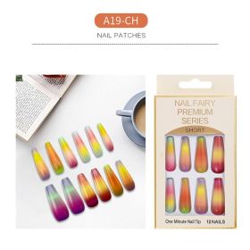 24pcs Long False Nails Rainbow Coffin Fake Nails Full Cover Nails Extension Ballerina Nail Coffin DIY Manicure Tools (Color: Sky blue)