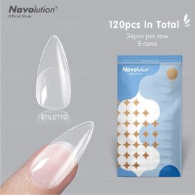 120Pcs False Nails Acrylic Press on Nails Coffin Artificial Nails Clear Fake Nail Tips for Extension Manicure Tool (Color: 183-120)