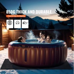 80 x 80 Inch Hot Tub Mat, Extra Large Inflatable Hot Tub Pad, Waterproof Slip-Proof Backing (Shape: roundness)