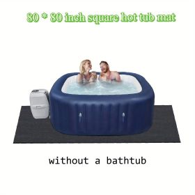 80 x 80 inch hot tub mat, oversized inflatable hot tub mat, waterproof non-slip liner, absorbent spa Floor floor protection mat (Model number: quadrate)