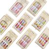 24pcs Long False Nails Rainbow Coffin Fake Nails Full Cover Nails Extension Ballerina Nail Coffin DIY Manicure Tools