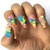 24Pcs Long Ballerina Fake Nail Press On Nails Coffin False Nails with Design Detachable Full Cover Nail Tips Manicure