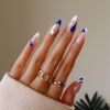 24Pcs Fake Nails With Glue Full Cover Nail Tips Press On Med Nails DIY Manicure Oval False Nails Almond Artificial